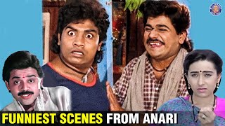 Jhonny Lever amp Laxmikant Berde Funny Scenes  Anari  Karisma Kapoor Venkatesh  Hindi Comedy [upl. by Ecnarolf]