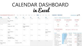 Calendar Dashboard in Excel [upl. by Enitsugua]