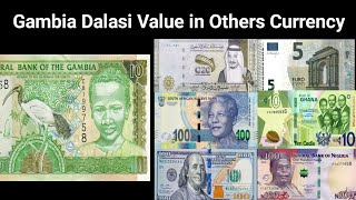 Gambia Currency  Dalasi Value in others Countries Currency  DollarCedisNaira Rate in Dalasi [upl. by Analle]