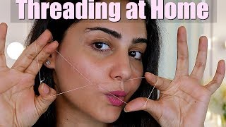 How to Thread Upper lips and Eyebrow AT HOME  SIMMY GORAYA [upl. by Omland517]