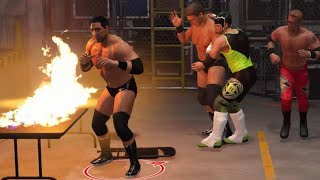 WWE 2K24  Christian vs Chuck Palumbo vs JBL vs The Hurricane  Backstage Brawl [upl. by Paulo891]