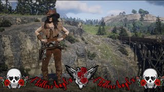 Red Dead Online Female Outfit Idea  Woodcote poncho outfit playstation early access [upl. by Nortal142]