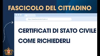 Certificati di stato civile  Come richiederli [upl. by Guildroy796]