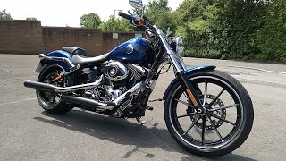 2015 Harley Davidson Softail Breakout Review  Fast road test [upl. by Yztim264]