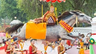 Lao New Year celebrations In Luang Prabang ພິທີແຫ່ວໍ່ 2016 [upl. by Cyndy]