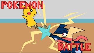 pokemon battle animationpikachu vs greninja [upl. by Owen]