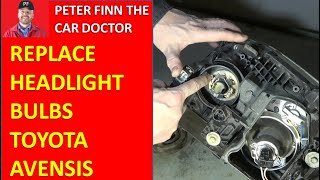 How to replace HEADLIGHT BULBS Toyota Avensis Years 2002 to 2016 [upl. by Euginom201]