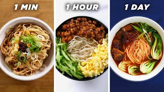 1 Minute Vs 1 Hour Vs 1 Day Noodles • Tasty [upl. by Zellner]