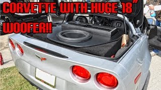 Corvette Z06 w 18quot Sub Woofer at Monster Bash Car Show [upl. by Maxi]