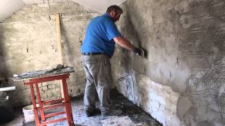 Lime plastering  1820s Georgian house  Dundalk Ireland [upl. by Nosemyaj]