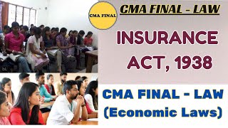 CMA FINAL LAW  INSURANCE ACT 1938  New syllabus 2022 Syllabus cmafinallaw [upl. by Sidonnie]