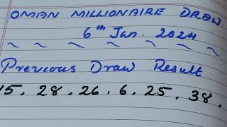 Oman Millionaire Draw  Winning Numbers For January 4 2024 [upl. by Anayt611]