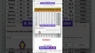 Conditional Formatting in excel Excel Custom Formatting Conditional 🔥👍youtubeshorts excel short [upl. by Nuawaj]