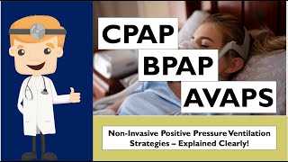 CPAP BPAP AVAPS  Introduction to NonInvasive Ventilation Strategies Explained Clearly [upl. by Nohsyt]