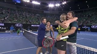 Maccas Legends ClijstersWoodbridge v SanchezVicarioLeconte highlights  Australian Open 2016 [upl. by Olinad]