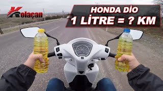 1 Litre benzin ile kaç km gidilir  Honda Dio motosiklet test ettim [upl. by Surovy]