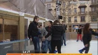 Ouverture de la patinoire des Lumières Lyon [upl. by Nosnah]