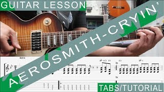 Aerosmith Cryin COMPLETE Guitar Lesson Solo Chords Riffs Licks Harmonica Guitarra [upl. by Brandea662]