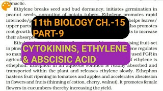 Class 11 BiologyCh15 Part9PGRCytokininsEthylene amp Abscisic acidStudy with Farru [upl. by Lucina763]