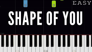 Ed Sheeran  Shape Of You  EASY Piano Tutorial [upl. by Innej]