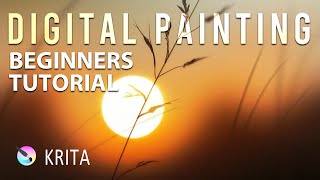 KRITA Tutorial for Beginners  Sunset Digital Painting [upl. by Alekahs187]