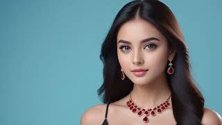 Beautiful Necklace and Earrings Designs 4k HD Models aibeauty fashion [upl. by Shippee979]