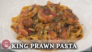 How To Make  Marcus Wareings Tagliatelle Pasta With Prawns and Prawn Sauce  MasterChef UK [upl. by Adlecirg]