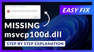 msvcp100ddll Error Windows 11  2x FIX  2023 [upl. by Htebaile889]