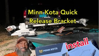 How to install a Minn Kota Quick Release Bracket on a kayak bow mounttrolling motor [upl. by Anerres]