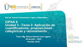 CIPAS 6 Unidad 3 Tarea 3 Aplicación de cuantificadores proposiciones categóricas y razonamiento [upl. by Prichard]