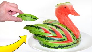 I Made an Amazing Watermelon Swan [upl. by Suiraj]