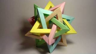 Five Intersecting Tetrahedra Origami Thomas Hull [upl. by Sirahc422]