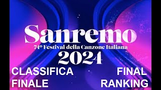 Sanremo 2024 final ranking  sanremo2024 [upl. by Ahsinik]