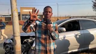 Prophet Mboro Praying At Accident Side Out Of His Church With Mike [upl. by Darb]