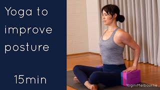 Yoga to improve posture 15min [upl. by Minette]