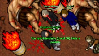 PK They had a Hard Time Trapping Level 60 Paladin Amera 2006  RL Tibia 76 Hopeless knight [upl. by Tabby]