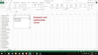 Excelde Önermeli Veri Doğrulama  Google Tarzı Tamamlamalı [upl. by Domonic50]