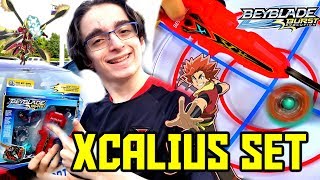 NEW SWITCHSTRIKE XCALIUS SET HASBRO SWORD LAUNCHER NEW SURGE XCALIUS BATTLE REVIEW [upl. by Moraj180]