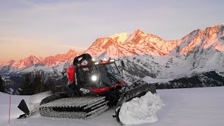 NIGHT I PISTEN BULLY X8 I LTD 600 treuil I SAINT GERVAIS  MONT BLANC I Kässbohrer [upl. by Iatnohs]