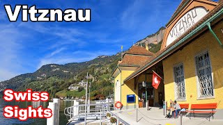 Vitznau Switzerland 4K Vierwaldstättersee Rigi Railway [upl. by Kearney]