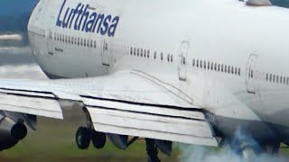 Lufthansa Boeing 747400 Lands at Frankfurt Airport  22YearOld Queen of the Skies 🛬✈️ [upl. by Anaujat324]