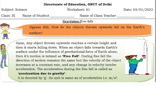 Science Worksheet 61 Class 9 4122 English Medium  Worksheet 61 Science Class 9 [upl. by Kere]