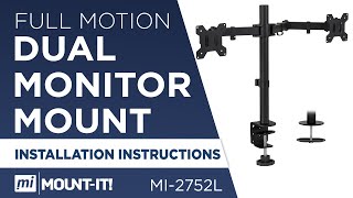 Dual Monitor Mount  Assembly MI2752L [upl. by Karlin301]