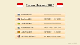 Ferien Hessen 2020 [upl. by Ayokahs]