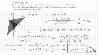 Zadanie 7 Matura maj 2010 PR Geometria analityczna Układy równań [upl. by Milda]