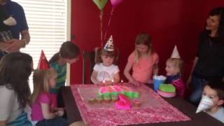 Kates 3rd Birthday  singing happy birthday [upl. by Ellerrehc]