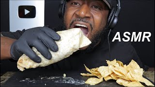 ASMR CARNE ASADA BURRITO CHIPS AND SALSA MUKBANG NO TALKING TCASMR [upl. by Ahsakat]