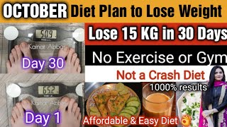 How to Lose 8 kg in 2 weeks  October Diet Plan to Lose Weight Fast No Exercise or GymKainat Abbas [upl. by Ahsiuqet]