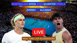 Carlos Alcaraz Vs Alexander Zverev LIVE Score UPDATE Today 2024 Australian Open Tennis Quarter Final [upl. by Kubis]