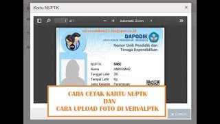 Cara Cetak Kartu NUPTK di Vervalptk [upl. by Nlocnil940]